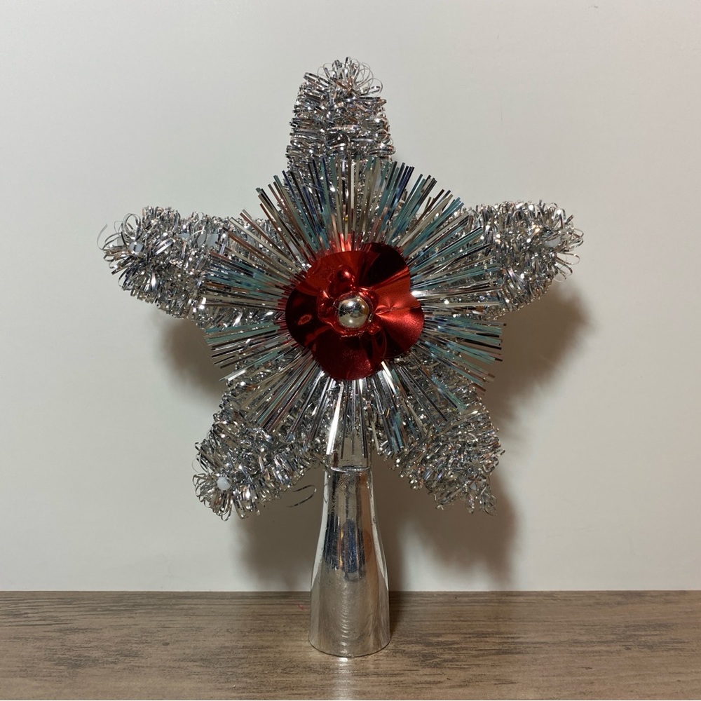 Vintage Sparkly Star Christmas Tree Topper - Small Size Noma